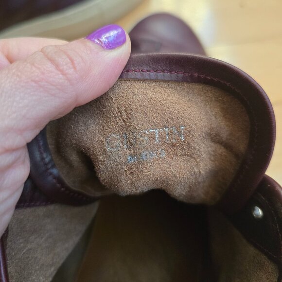 Gustin | brown burgundy leather hi-top sneakers | MENS 11 - Picture 5 of 12